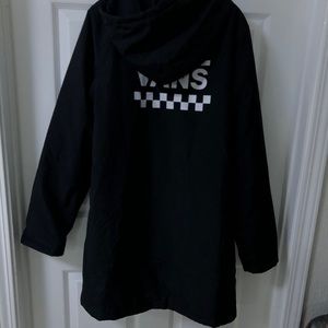 vans alliance black elongated windbreaker jacket